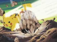 ...que se dirigen hacia el Pikachu de Ash para ocasionar daños.