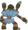 Imagen posterior de Barbaracle en Pokémon X, Pokémon Y, Pokémon Rubí Omega, Pokémon Zafiro Alfa, Pokémon Sol, Pokémon Luna, Pokémon Ultrasol y Pokémon Ultraluna