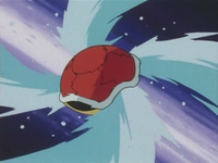 Squirtle de Ash usando hidrobomba.