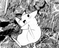 Pikachu de Ash usando rayo/atactrueno.