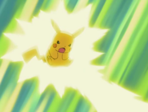 Pikachu usando rayo.