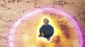 Roggenrola usando tormenta de arena.