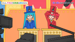Miku y Teto agotadas por las preguntas.