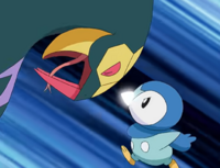 Piplup de Dawn/Maya usando Picotazo
