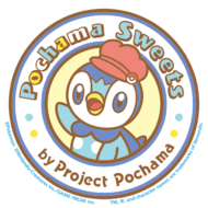 Logotipo circular de Pochama Sweets.