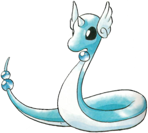 Dragonair en Pokémon Rojo y Verde.