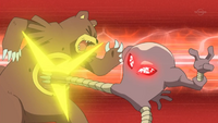 Hitmonlee usando a bocajarro.