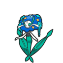 Icono de Florges flor azul en Pokémon Escarlata y Púrpura