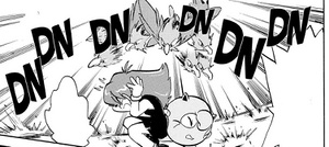 Spearow del profesor Oak usando ataque furia.