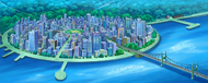 Ciudad Porcelana, la ciudad más grande de Teselia, en el anime.