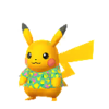 Pikachu con una camiseta verde (Flor)