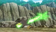 Farfetch’d de Ash usando corte furia.