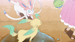 Un Sylveon y un Leafeon de una chica.