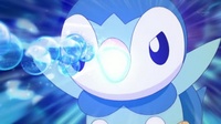 Piplup usando rayo burbuja.