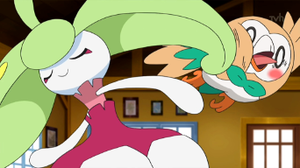 Rowlet golpeado por Steenee.
