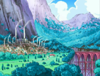 Ciudad Pirita en el anime