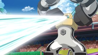 Melmetal de Ash usando Cañón Destello/Foco Resplandor.