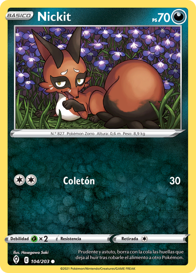 Nickit (Cielos Evolutivos TCG) - WikiDex, la enciclopedia Pokémon