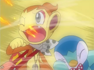 Chimchar usando ascuas.