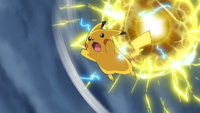 Pikachu usando Mega Electrobola.