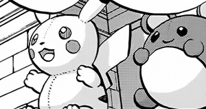 Muñecos Pikachu y Marill.