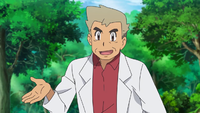 El profesor Oak de Kanto en el anime.