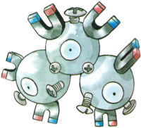 Magneton en Pokémon Rojo y Verde.