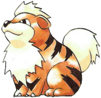 Growlithe en Pokémon Rojo y Verde.