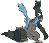 Imagen posterior de Kyurem negro inactivo en Pokémon X, Pokémon Y, Pokémon Rubí Omega, Pokémon Zafiro Alfa, Pokémon Sol, Pokémon Luna, Pokémon Ultrasol y Pokémon Ultraluna