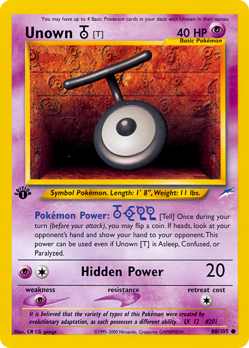Unown T (Neo Destiny TCG) - WikiDex, la enciclopedia Pokémon