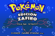 Pantalla de inicio de Pokémon Zafiro.