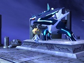 Uxie y Dialga en el escenario Columna Lanza en SSBB.