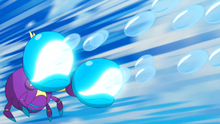 Crabrawler usando rayo burbuja.