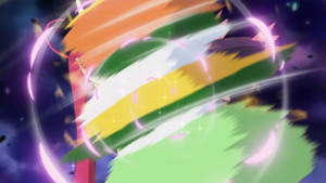 Lilligant de Lusamine/Samina usando danza pétalo.