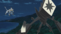 Nebby/Nebulilla fusionándose con Necrozma.
