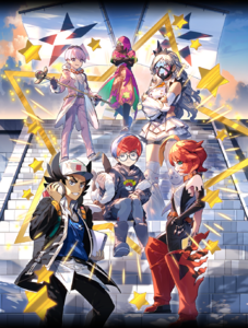 Ilustración de los líderes del Team Star en Pokémon Masters EX