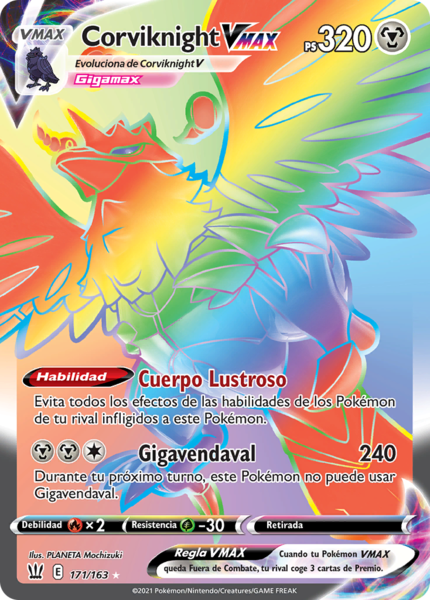 Lote De Cartas Pokémon - Corviknight Vmax & V (Estilos De Batalla), 109/163 Y 110/163, Holo Raras, Ultra Raras, Para Coleccionistas