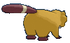 Imagen posterior de Bibarel variocolor hembra en Pokémon X, Pokémon Y, Pokémon Rubí Omega, Pokémon Zafiro Alfa, Pokémon Sol, Pokémon Luna, Pokémon Ultrasol y Pokémon Ultraluna