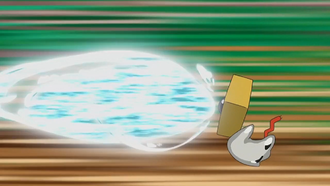 Meltan de Ash usando foco resplandor.