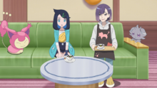 Manya y Liko con una taza de té.