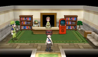 Interior de la guardería Pokémon de Kalos. La mayoría de interiores cuentan con gráficos similares.