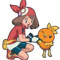 Artwork de May/Aura y Torchic.