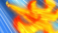 Flareon de Virgil usando llamarada.