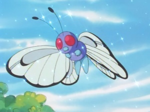Butterfree de Ash usando Somnífero.