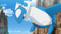 Latios herido por un cazador Pokémon