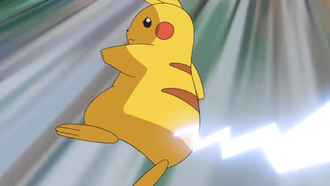 Pikachu de Ash usando cola de hierro/cola férrea.