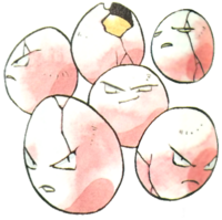 Exeggcute en Pokémon Rojo y Verde.