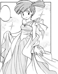 Misty con su vestido de gala.