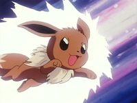 Eevee de Gary usando megatope/cabezazo.