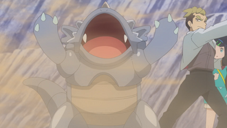 Rhydon de Zirc usando Tormenta de Arena.